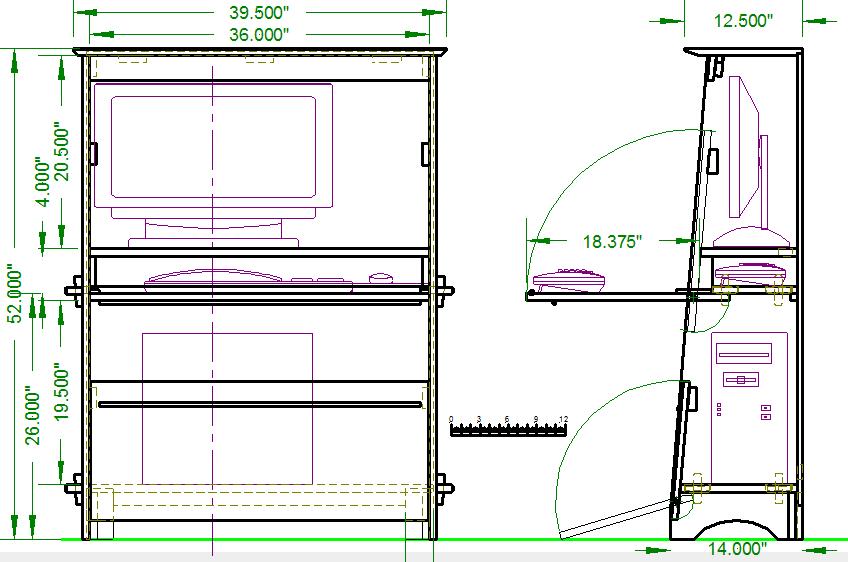 plans computer desk