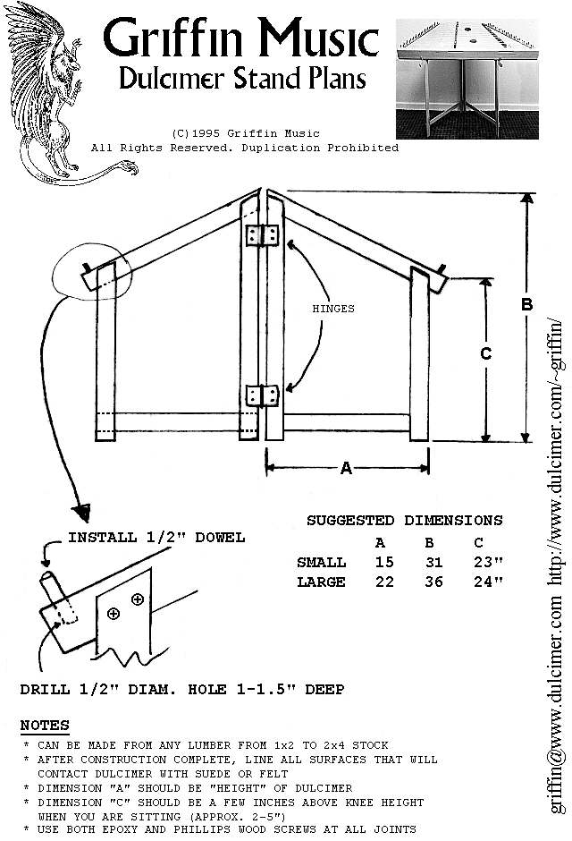 Dulcimer Music Stand Plans