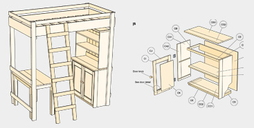 Bunk Bed With Desk Designs