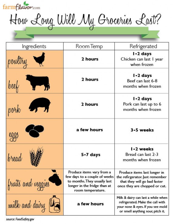 shelf life of food storage